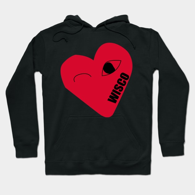 wisco heart Hoodie by designs-hj